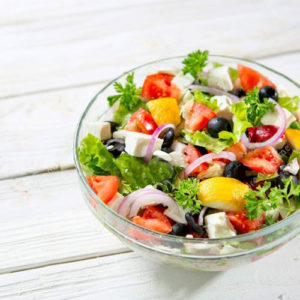 Ensalada con queso tofu